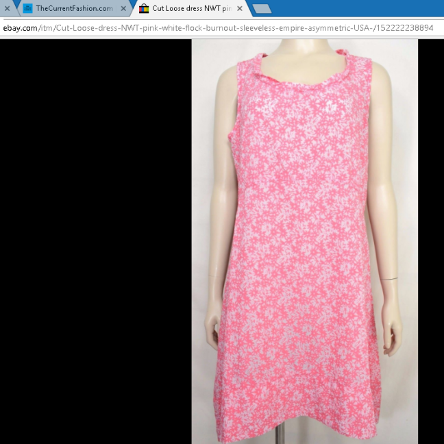 Cut Loose dress NWT pink white flock burnout sleeveless empire asymmetric USA