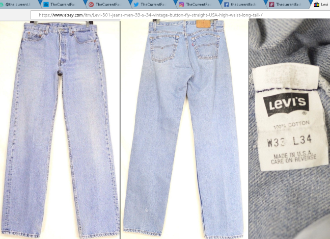 Levi’s 501 jeans 33 x 34 button fly straight USA – TheCurrentFashion.com